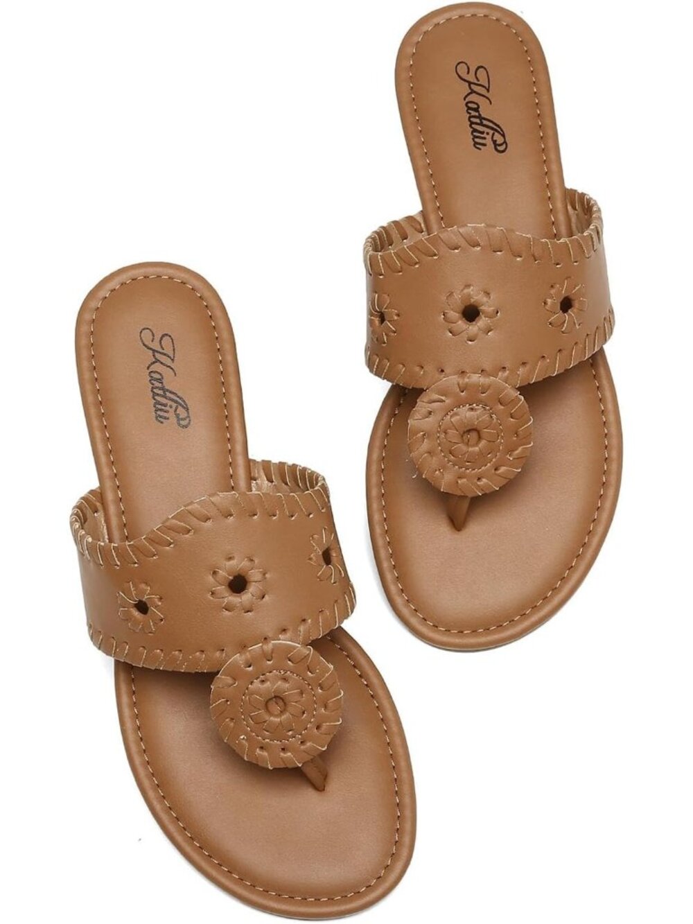 katliu Women's Flat Sandals Flip Flop Sandals Dressy Thong Sandals